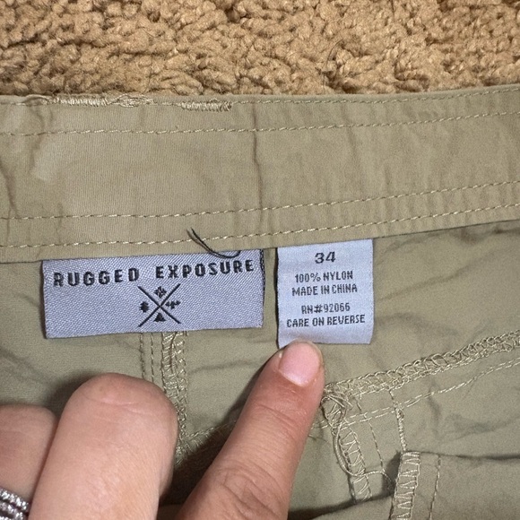 Rugged Exposure Men's 34 Convertible Cargo Pants - Khaki - Picture 2 of 11
